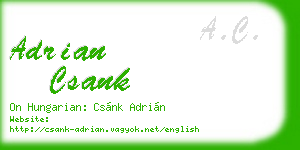 adrian csank business card